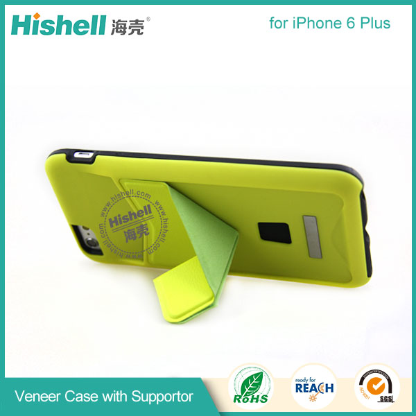 Veneer PU Leather Mobile Phone Case with holder for iPhone 6 Plus