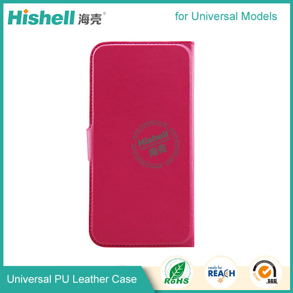 Universal PU Leather Phone Case with stiching line for all brand phone
