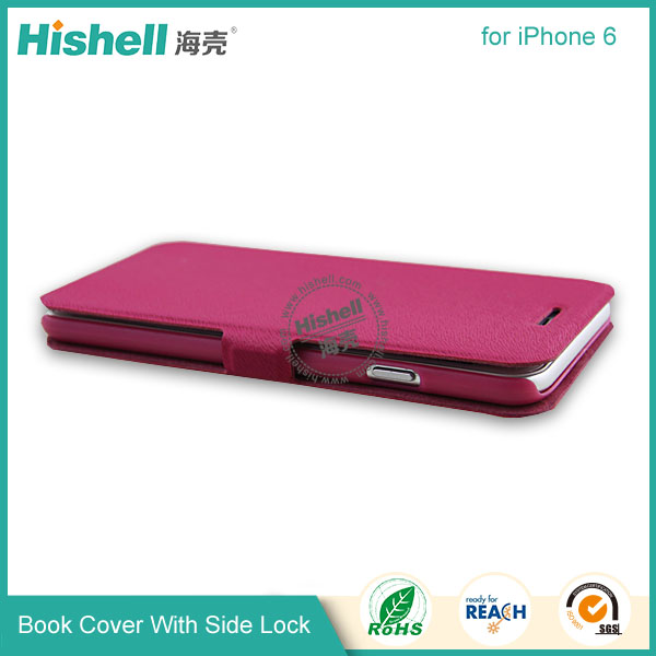 Mouth Grain Flip PU Leather Case With Side lock for iPhone 6