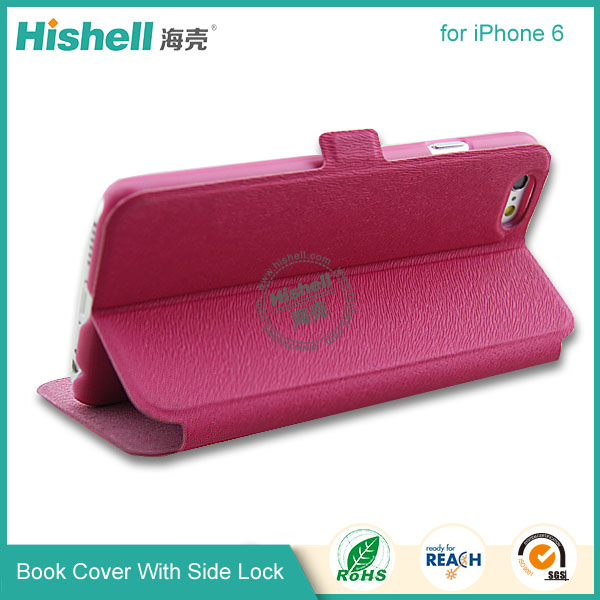 Mouth Grain Flip PU Leather Case With Side lock for iPhone 6