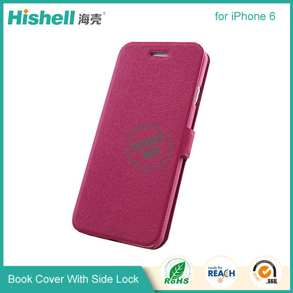 Mouth Grain Flip PU Leather Case With Side lock for iPhone 6