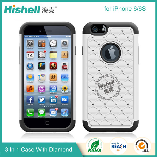 3 in 1 Diamond Combo Flip Cover for iPhone 6S