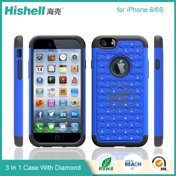 3 in 1 Diamond Combo Flip Cover for iPhone 6S