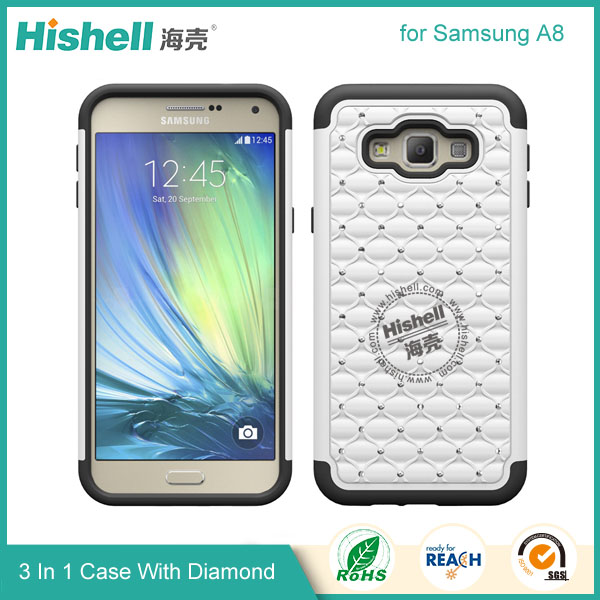 3 in 1 Diamond Combo Flip Cover for Samsung A8