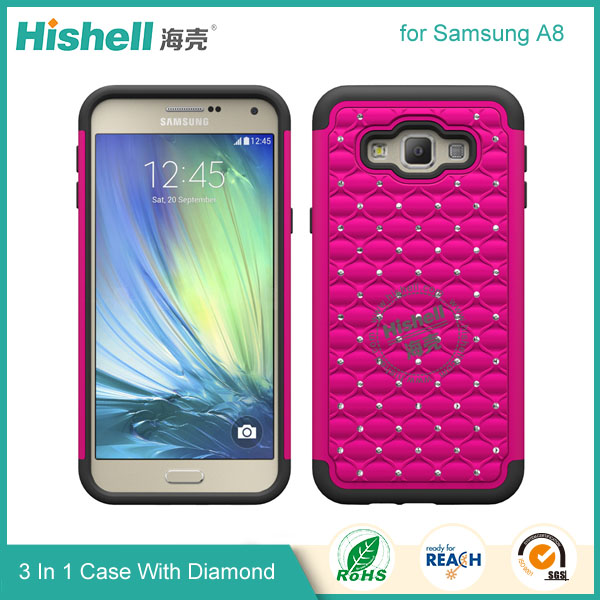 3 in 1 Diamond Combo Flip Cover for Samsung A8