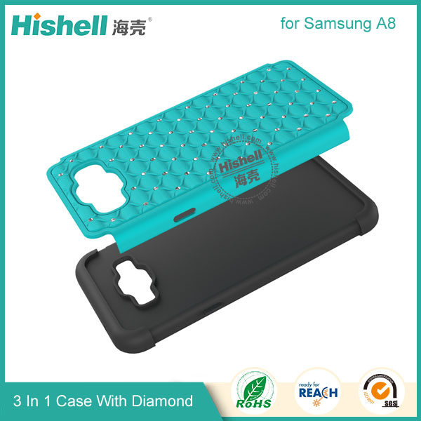 3 in 1 Diamond Combo Flip Cover for Samsung A8