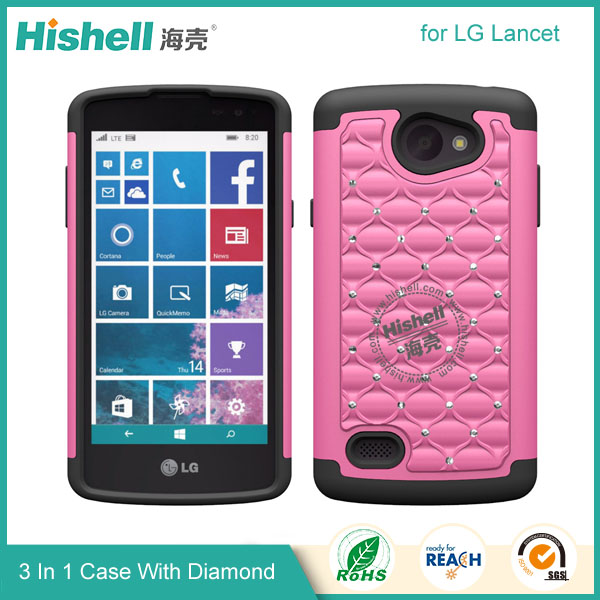 3 in 1 Diamond Combo Flip Cover for LG Lancet