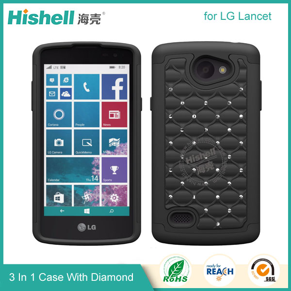 3 in 1 Diamond Combo Flip Cover for LG Lancet