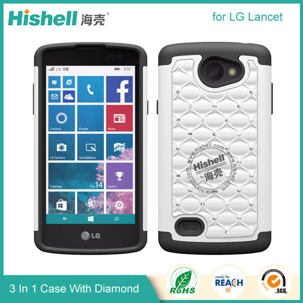 3 in 1 Diamond Combo Flip Cover for LG Lancet