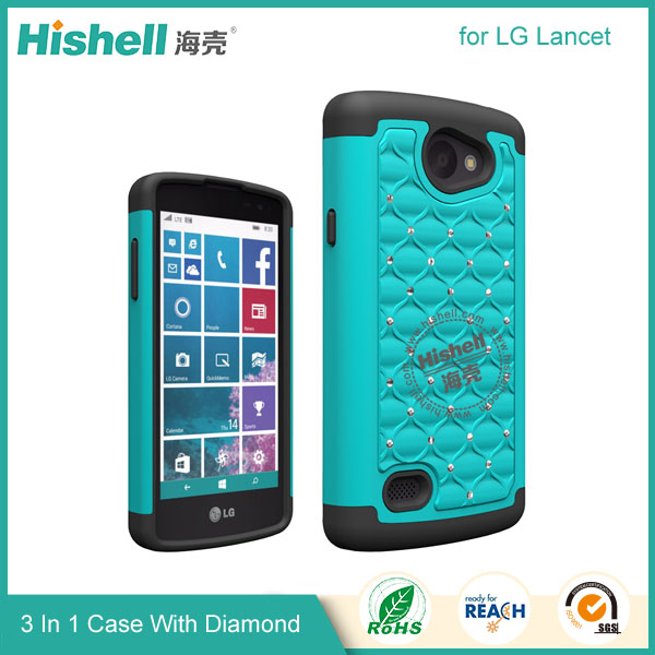 3 in 1 Diamond Combo Flip Cover for LG Lancet