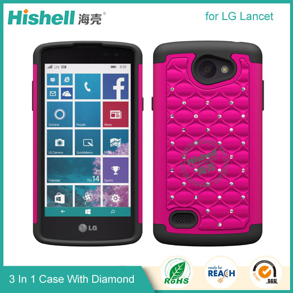 3 in 1 Diamond Combo Flip Cover for LG Lancet