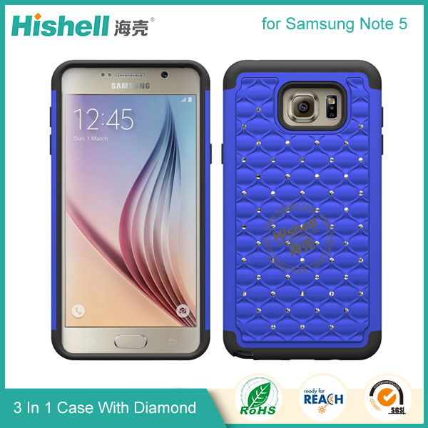 3 in 1 Diamond Combo Flip Cover for Samsung Note 5