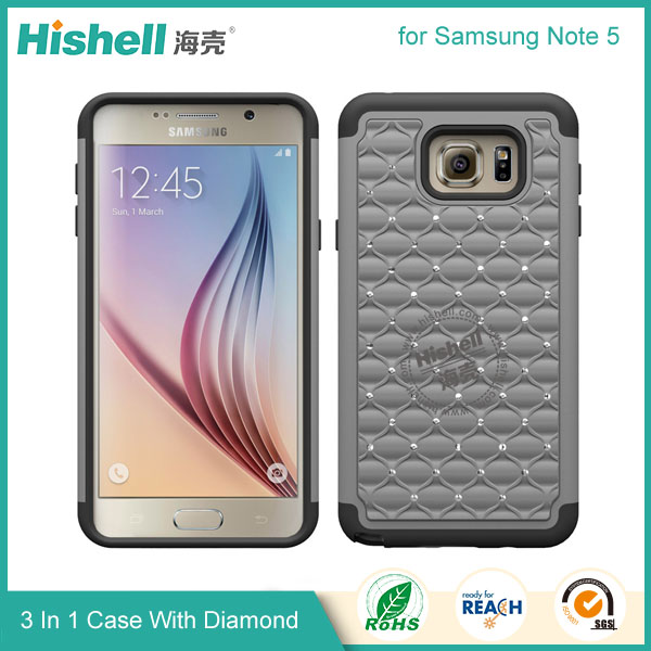 3 in 1 Diamond Combo Flip Cover for Samsung Note 5