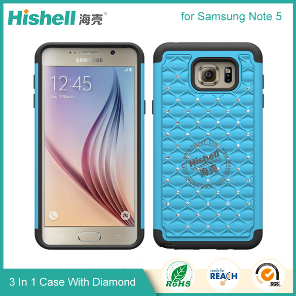 3 in 1 Diamond Combo Flip Cover for Samsung Note 5