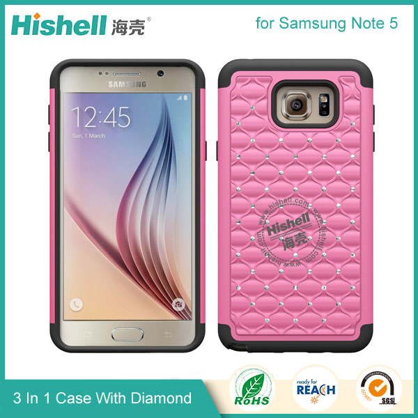 3 in 1 Diamond Combo Flip Cover for Samsung Note 5