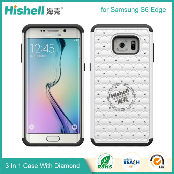 3 in 1 Diamond Combo Flip Cover for Samsung S6 Edge