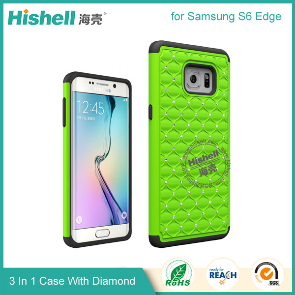 3 in 1 Diamond Combo Flip Cover for Samsung S6 Edge