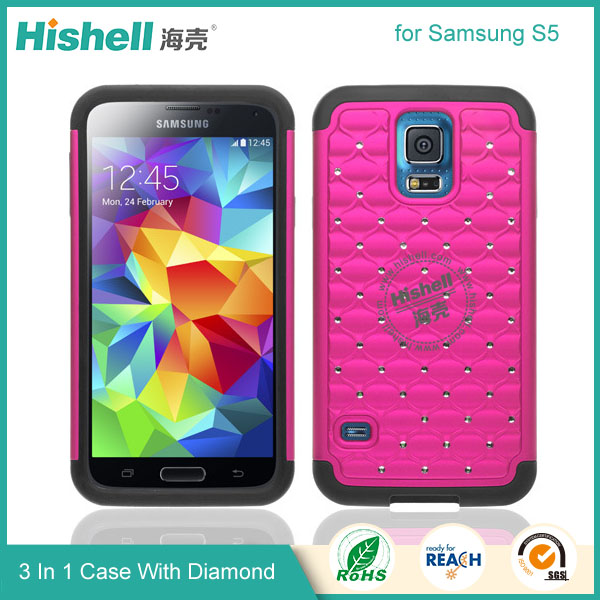 3 in 1 Diamond Combo Flip Cover for Samsung S5