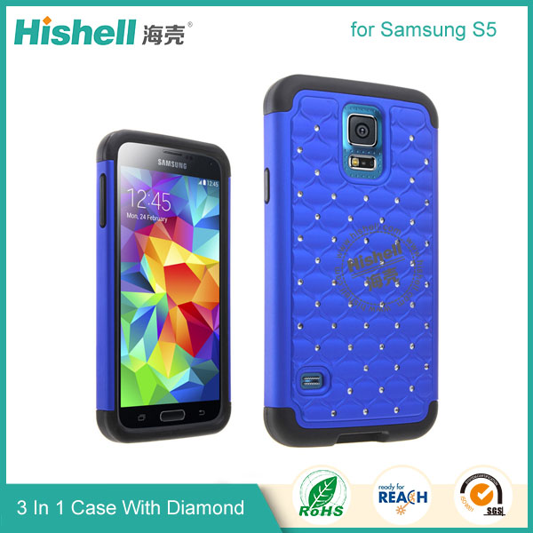 3 in 1 Diamond Combo Flip Cover for Samsung S5