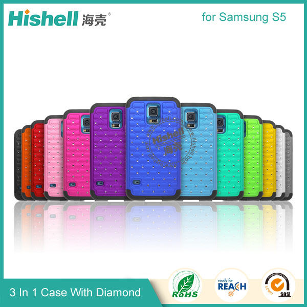 3 in 1 Diamond Combo Flip Cover for Samsung S5