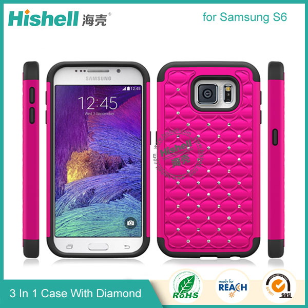 3 in 1 Diamond Combo Flip Cover for Samsung S6