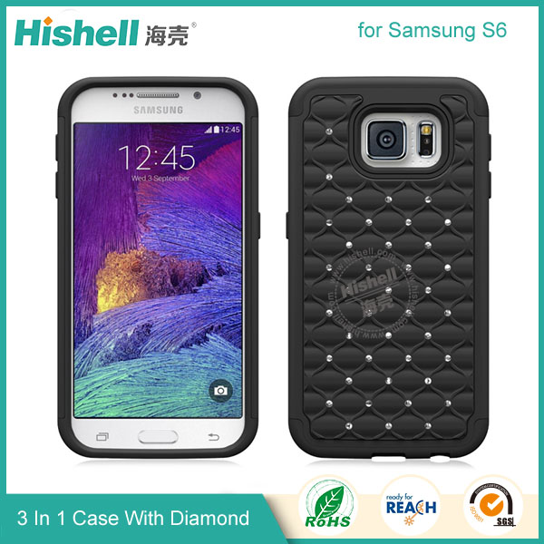 3 in 1 Diamond Combo Flip Cover for Samsung S6