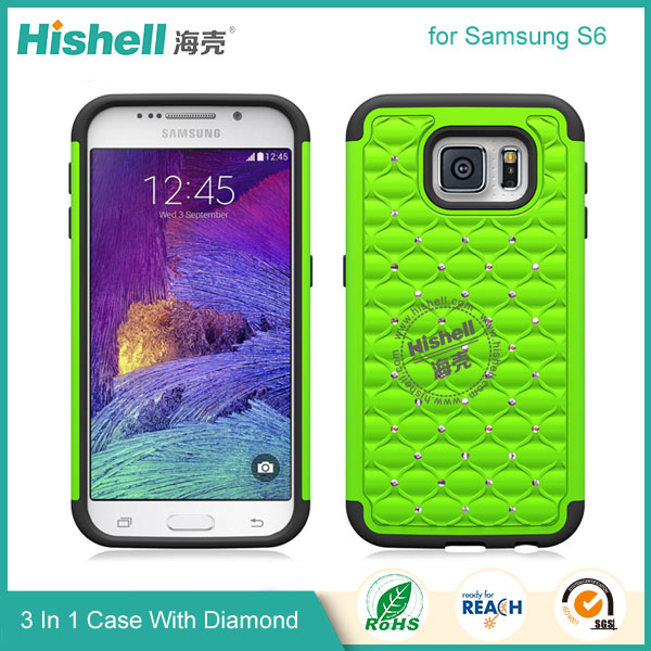 3 in 1 Diamond Combo Flip Cover for Samsung S6