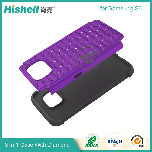 3 in 1 Diamond Combo Flip Cover for Samsung S6