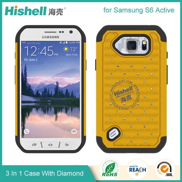 3 in 1 Diamond Combo Flip Cover for Samsung Galaxy S6 Active