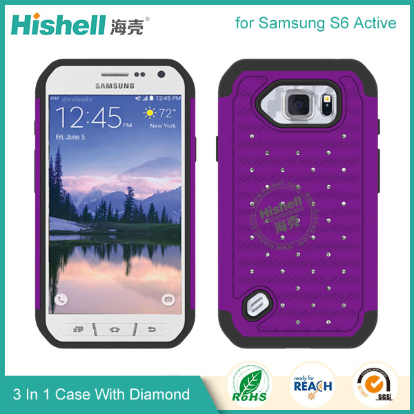 3 in 1 Diamond Combo Flip Cover for Samsung Galaxy S6 Active