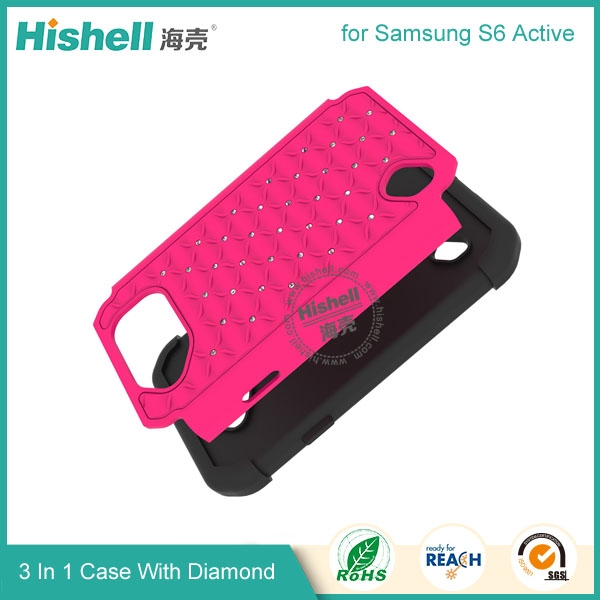 3 in 1 Diamond Combo Flip Cover for Samsung Galaxy S6 Active