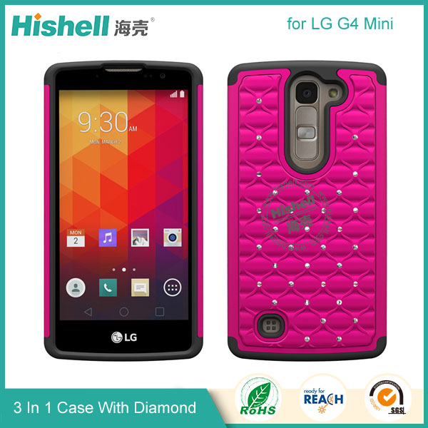 3 in 1 Diamond Combo Flip Cover for LG G4 Mini