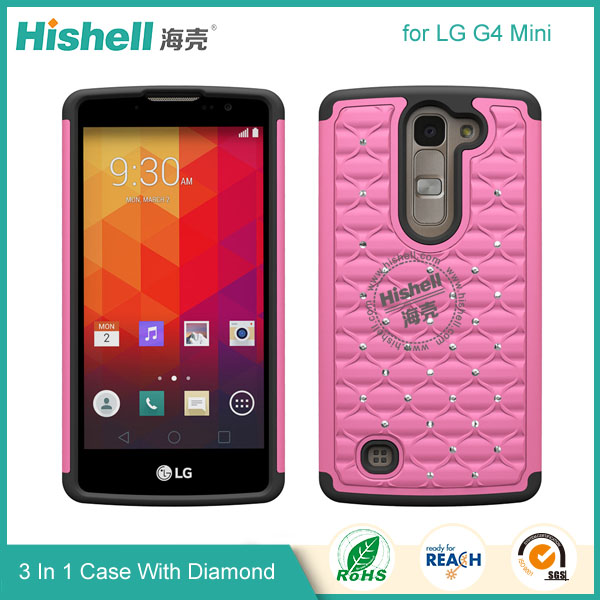 3 in 1 Diamond Combo Flip Cover for LG G4 Mini