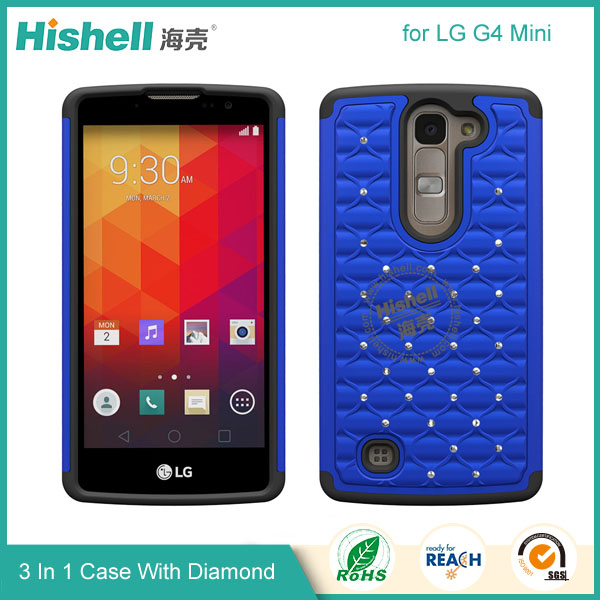 3 in 1 Diamond Combo Flip Cover for LG G4 Mini