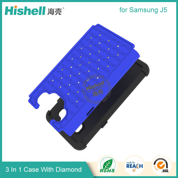3 in 1 Diamond Combo Flip Cover for Samsung J5
