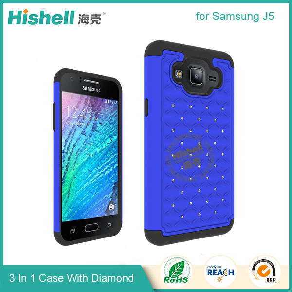 3 in 1 Diamond Combo Flip Cover for Samsung J5