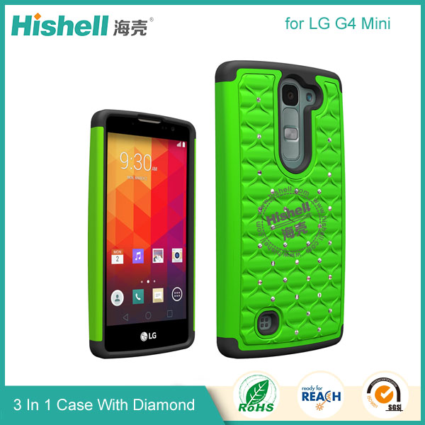 3 in 1 Diamond Combo Flip Cover for LG G4 Mini