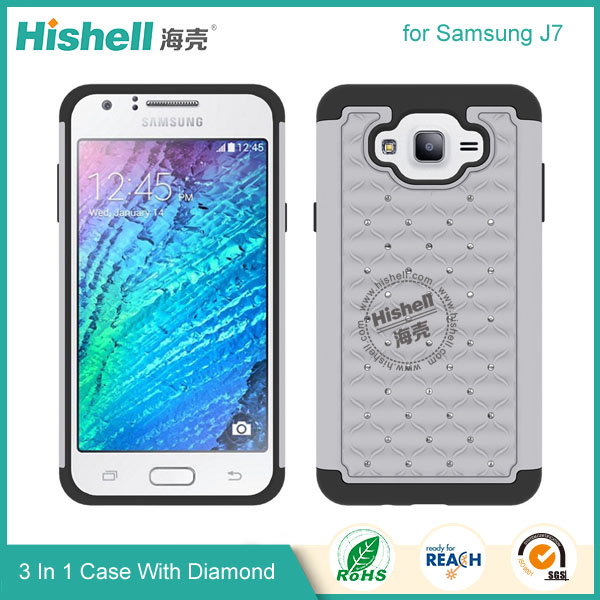 3 in 1 Diamond Combo Flip Cover for Samsung J7