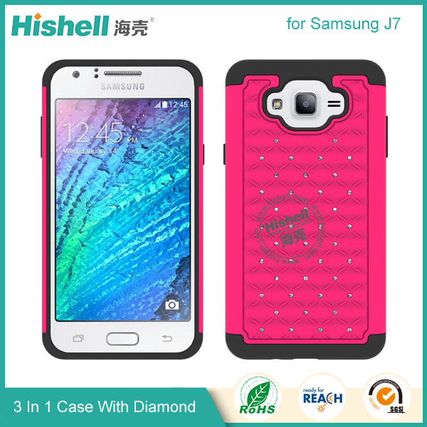 3 in 1 Diamond Combo Flip Cover for Samsung J7