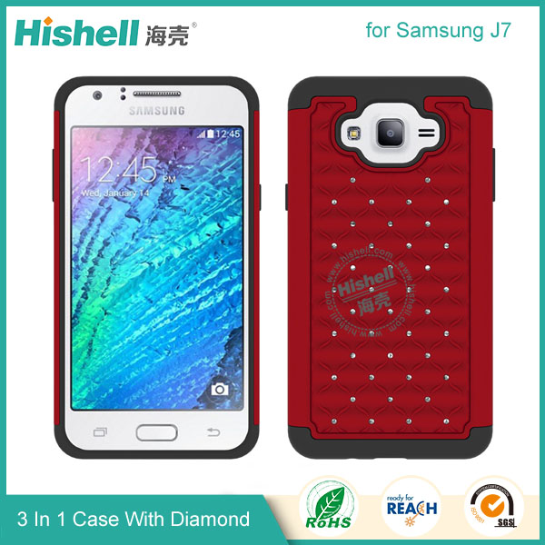 3 in 1 Diamond Combo Flip Cover for Samsung J7