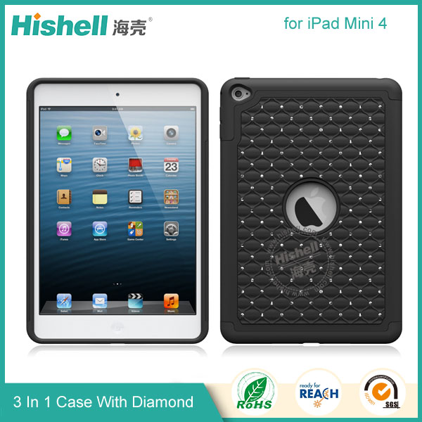 3 in 1 Diamond Combo Flip Cover for iPad Mini 4