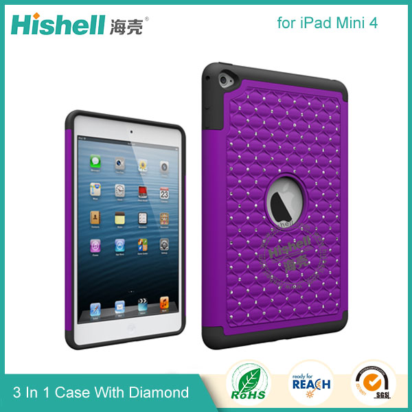 3 in 1 Diamond Combo Flip Cover for iPad Mini 4