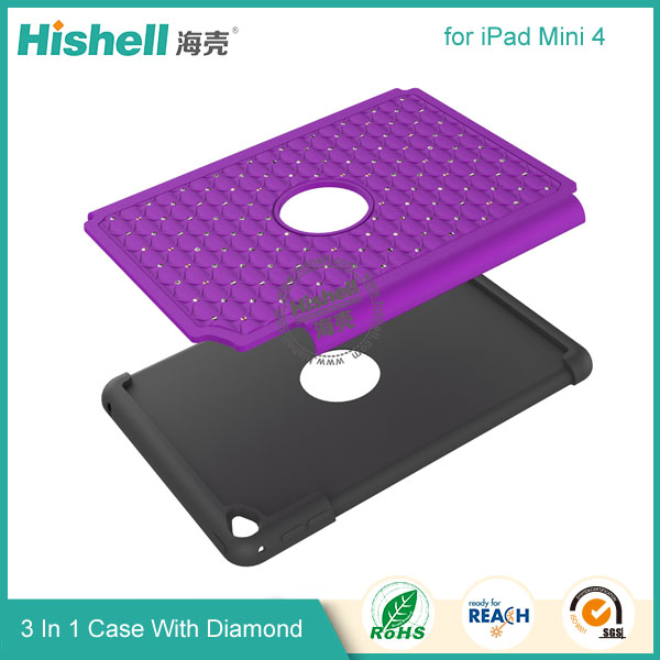 3 in 1 Diamond Combo Flip Cover for iPad Mini 4