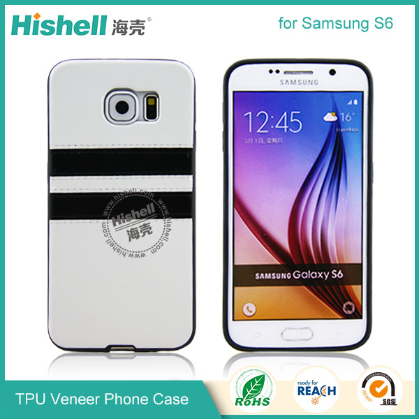 TPU Veneer with Stripe CellPhone Case for Samsung S6