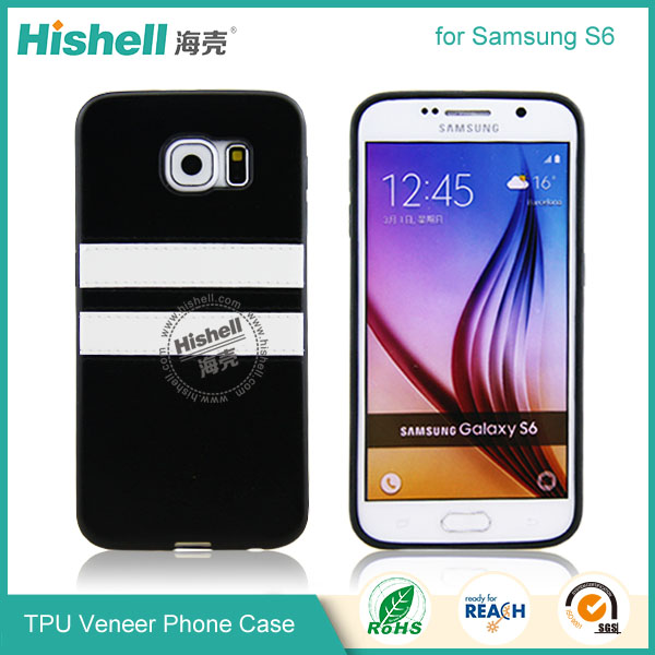 TPU Veneer with Stripe CellPhone Case for Samsung S6