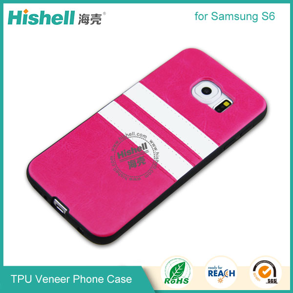 TPU Veneer with Stripe CellPhone Case for Samsung S6