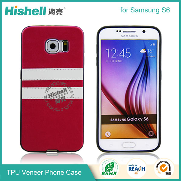 TPU Veneer with Stripe CellPhone Case for Samsung S6