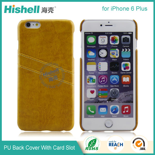 PU leather Case with double card slot for iPhone 6 plus