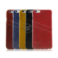 PU leather Case with double card slot for iPhone 6 plus