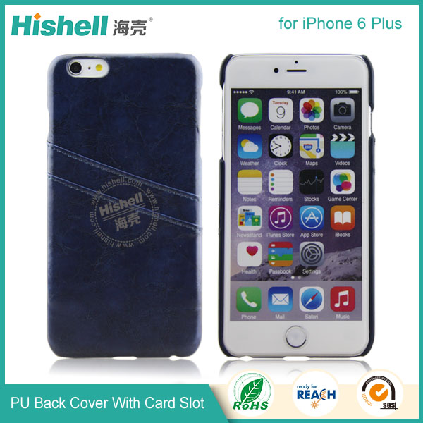 PU leather Case with double card slot for iPhone 6 plus